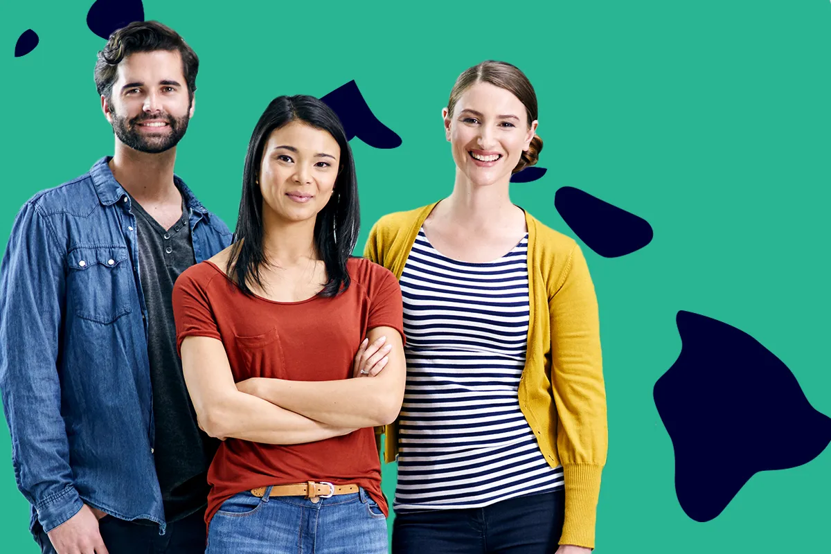 An image of mandated reporters standing in front of a graphic of the state of Hawaii.